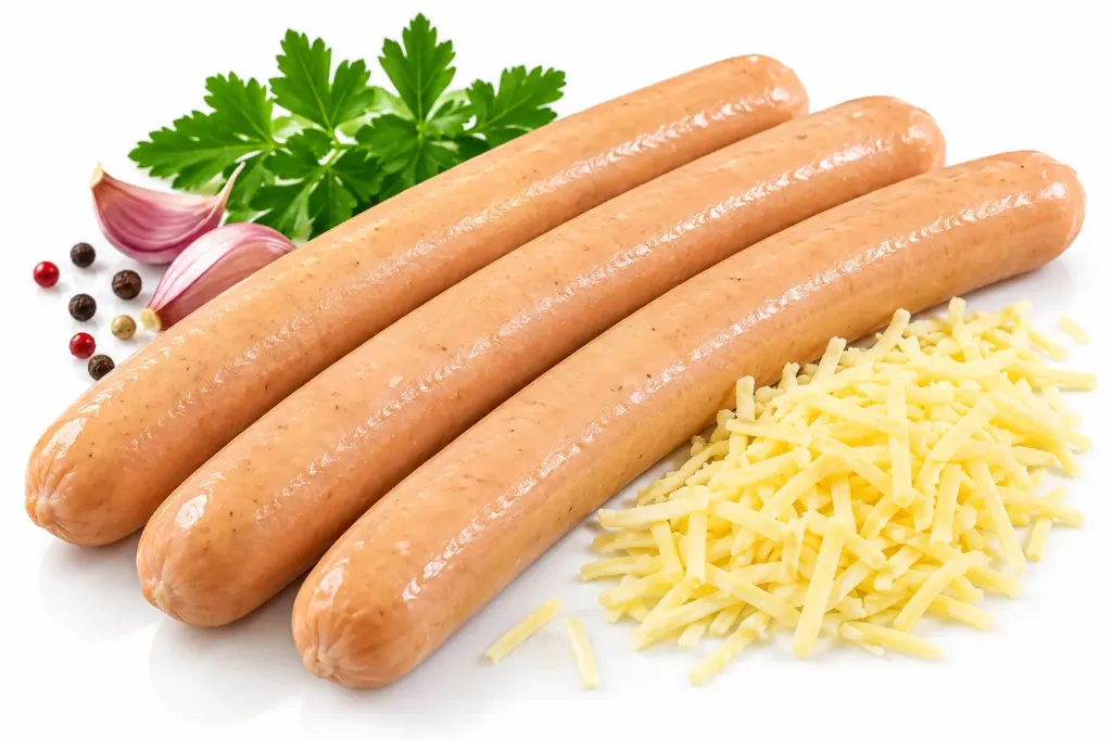 SAUCISSE DE POULET FROMAGE 2 Kg HALAL (± 20 x 100 gr)